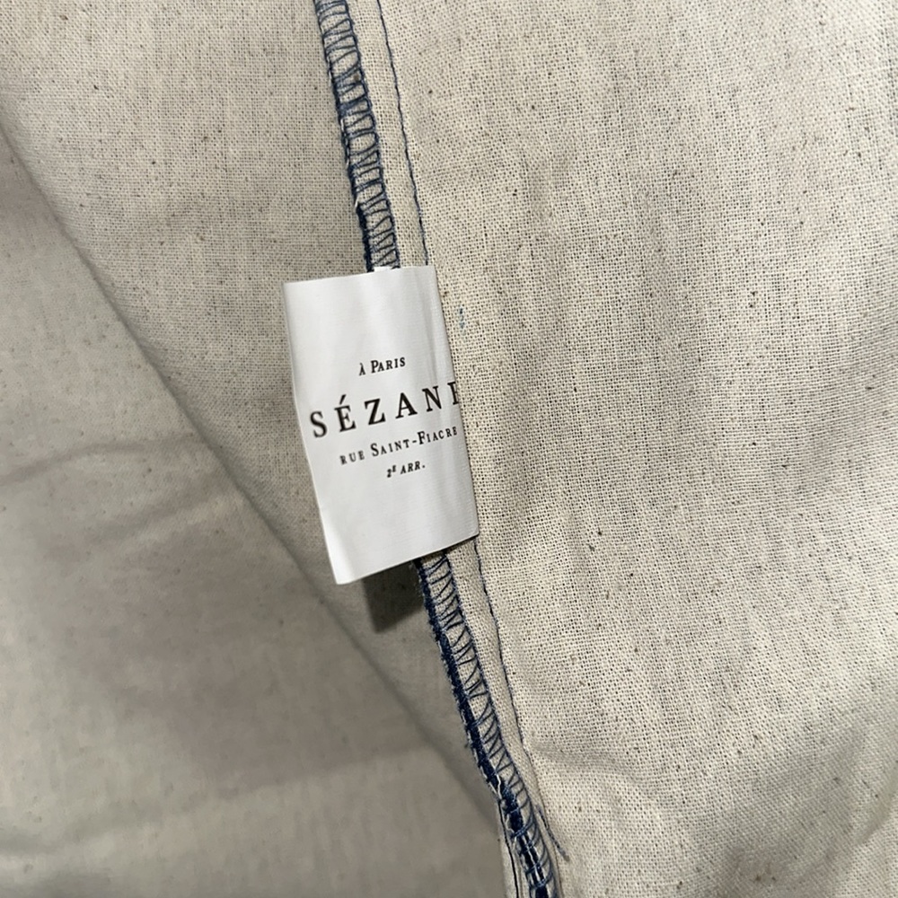 S A L E SÉZANE | Designer Large Size Beautiful Blue Corduroy Lined Tote Bag NWT - Picture 12 of 17